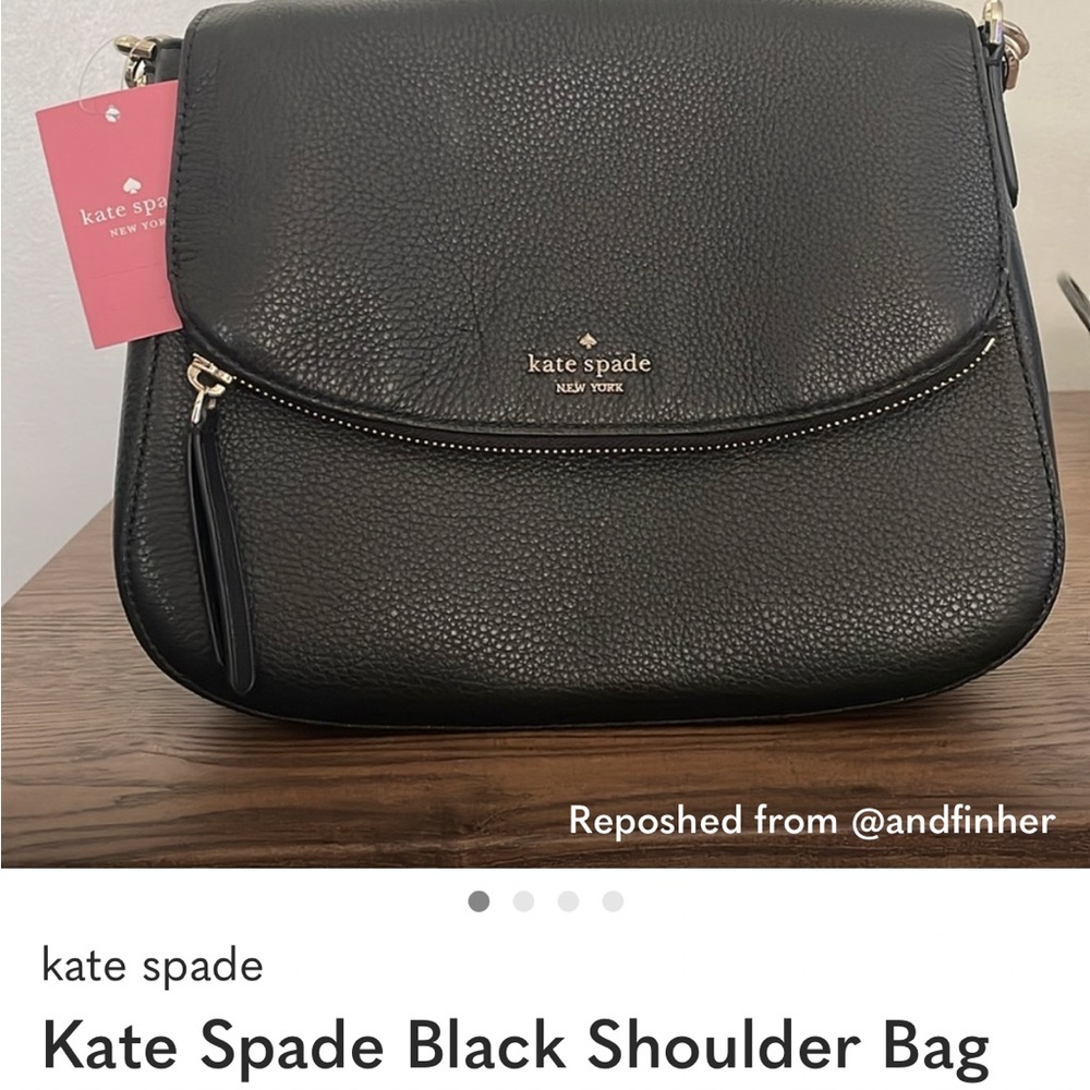 Kate Spade Black Pebbled Leather Shoulder Bag
